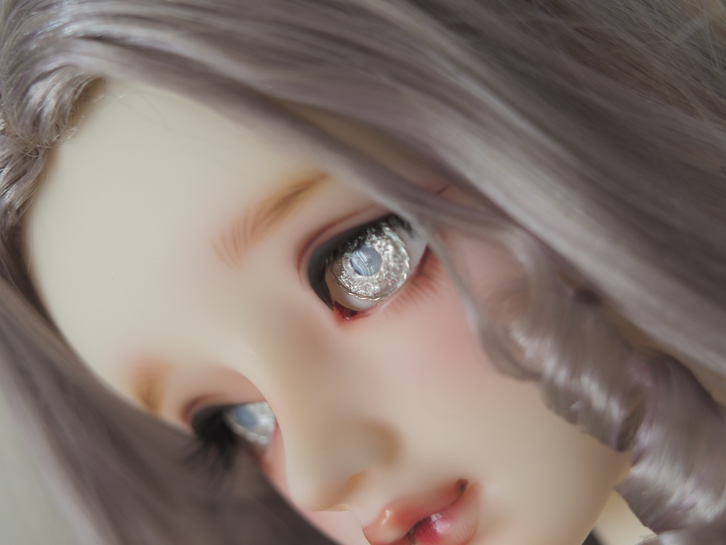 18mm/9mm 白銀 虹彩線ありジェムタイプ 七宝グラスアイ