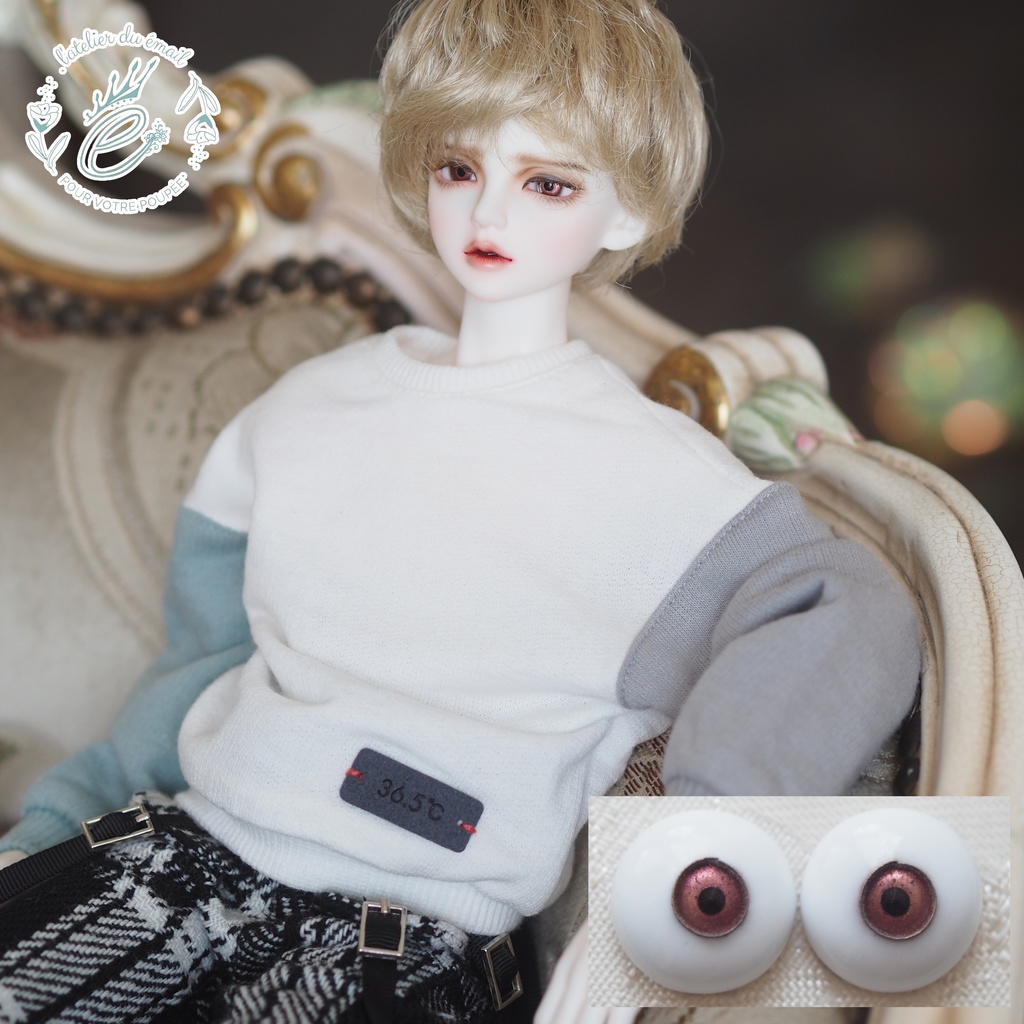 14mm/6mm 赤紫系カッパータイプ 七宝グラスアイ