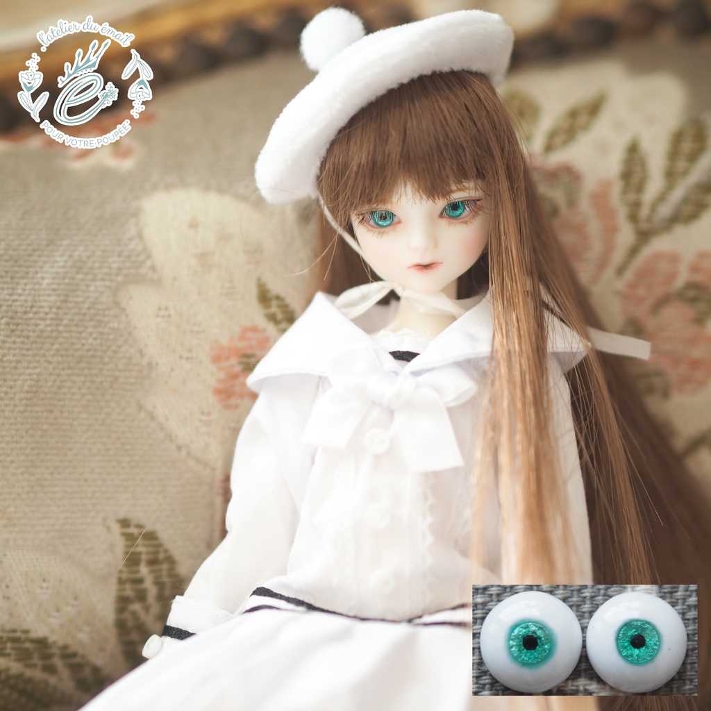 8mm/4.5mm エメラルドグリーン水彩タイプ 七宝グラスアイ