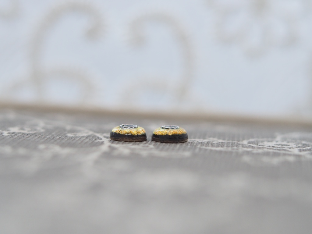 8mm イエローゴールド+銀より線 七宝グラスアイ