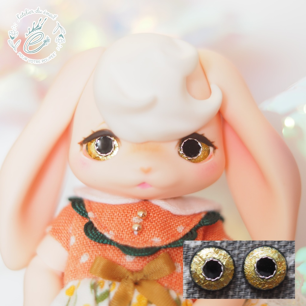 8mm イエローゴールド+銀より線 七宝グラスアイ