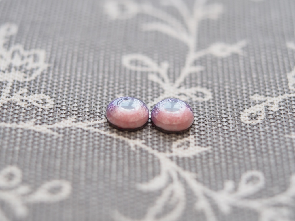 8mm パープル×ピンク 七宝グラスアイ