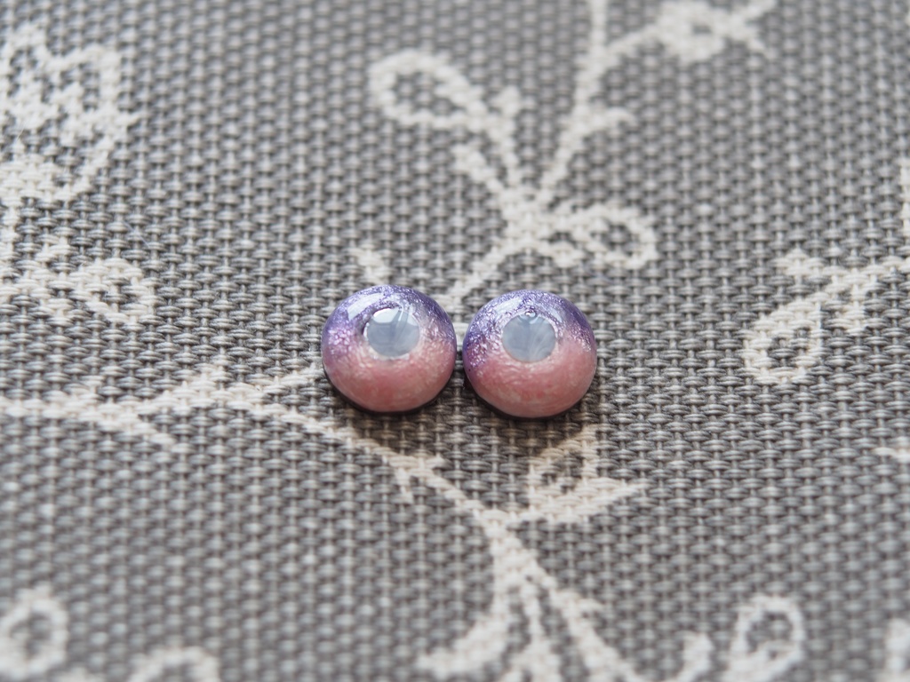8mm パープル×ピンク 七宝グラスアイ