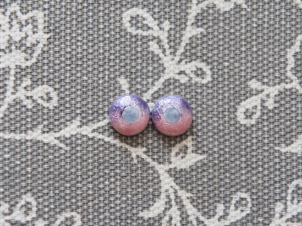 8mm パープル×ピンク 七宝グラスアイ