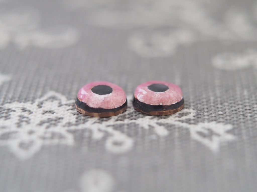 8mm白目なし ピンク系 七宝グラスアイ