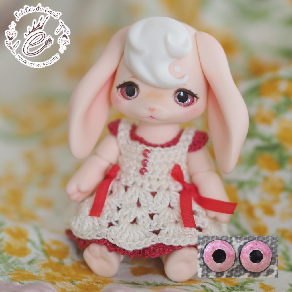 8mm白目なし ピンク系 七宝グラスアイ