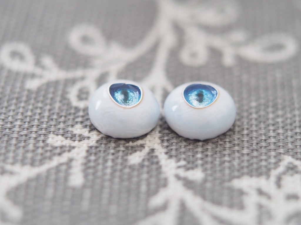 9mm/5-4mm ブルー系猫目 ジェムタイプ 七宝グラスアイ