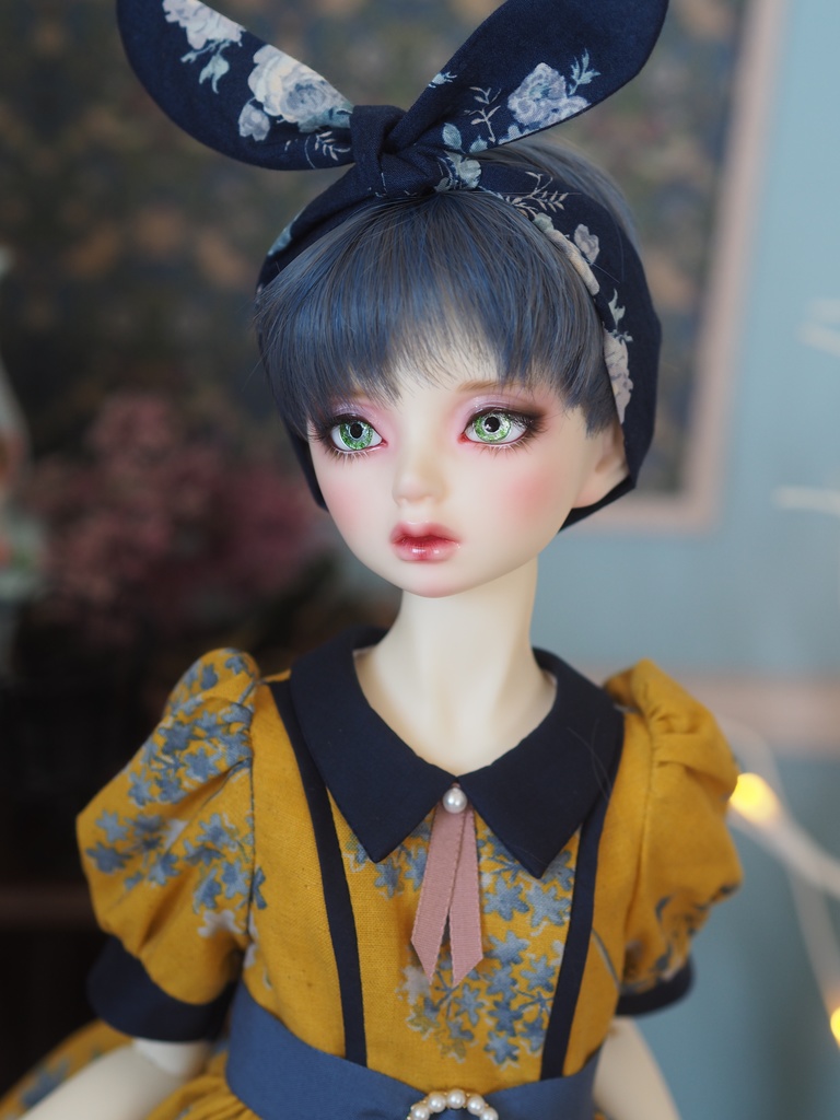 18mm/8.5mm グレー×グリーン ジェムタイプ 七宝グラスアイ