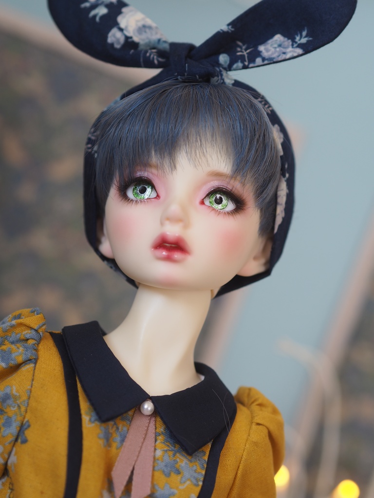 18mm/8.5mm グレー×グリーン ジェムタイプ 七宝グラスアイ