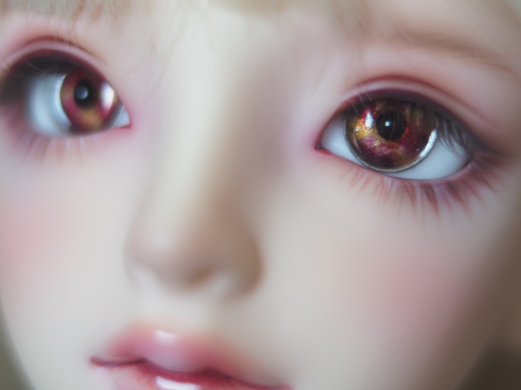 16mm/8.5mm 赤×黄 カッパータイプ 七宝グラスアイ