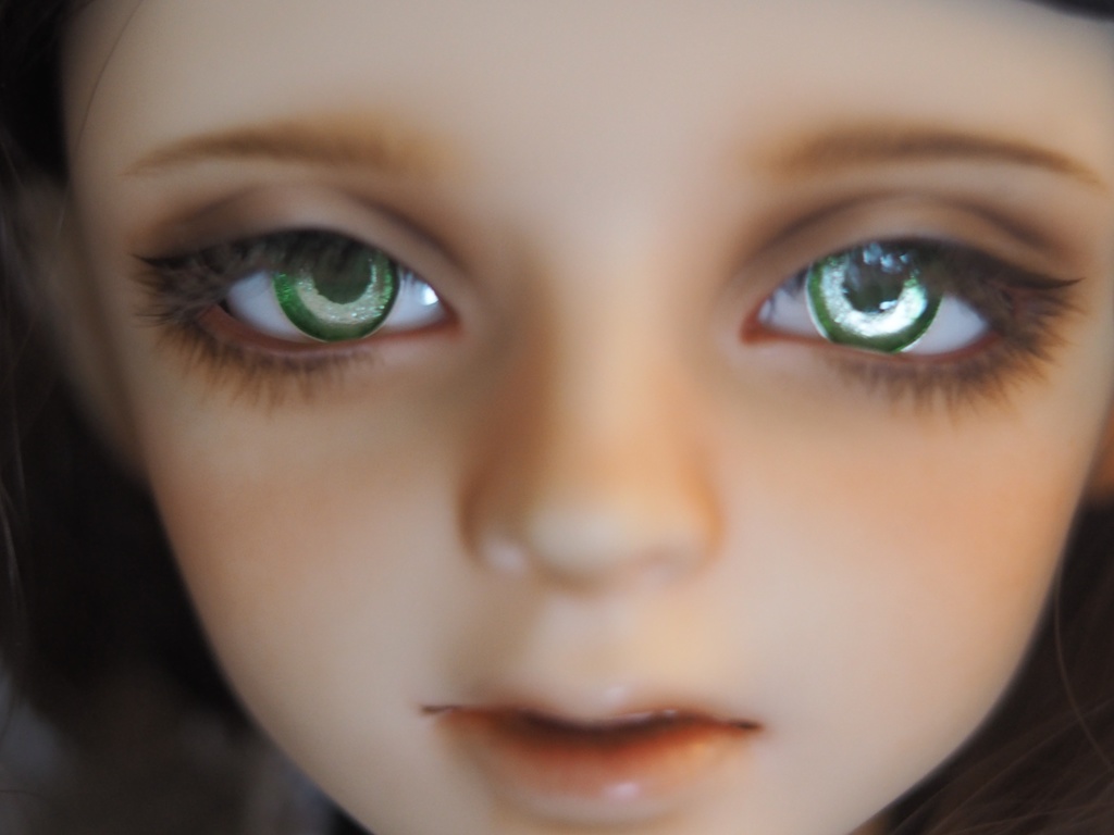 16mm/7mm グリーングラデーション ジェムタイプ 七宝グラスアイ