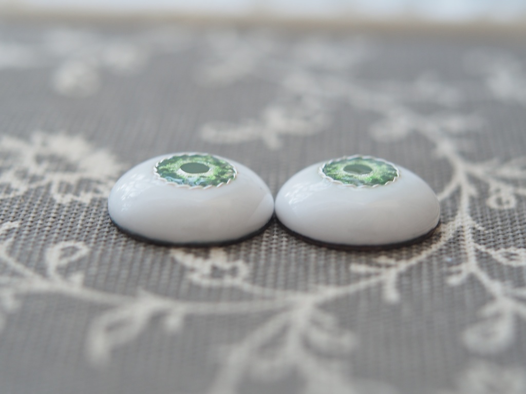 18mm/9mm グリーン系 より線ジェムタイプ 七宝グラスアイ