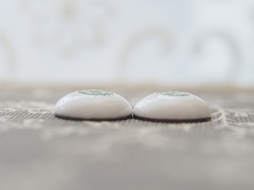 18mm/9mm グリーン系 より線ジェムタイプ 七宝グラスアイ