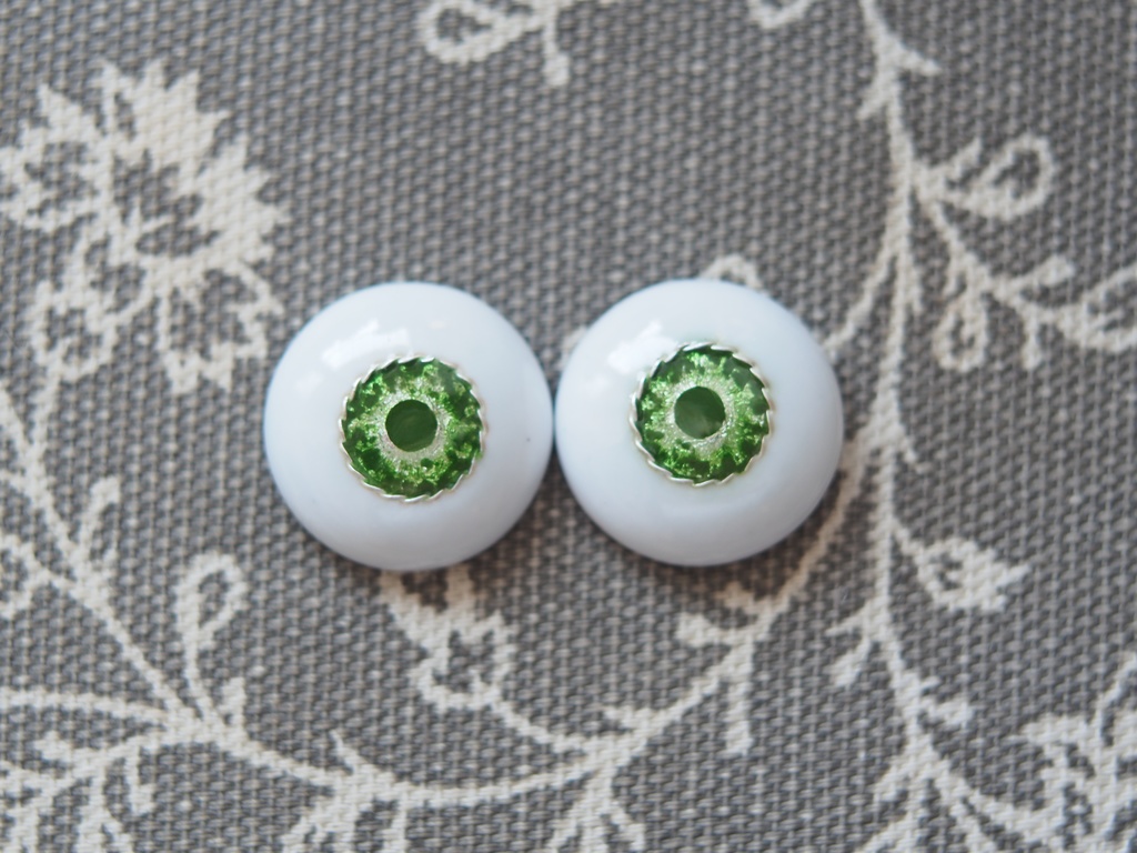 18mm/9mm グリーン系 より線ジェムタイプ 七宝グラスアイ