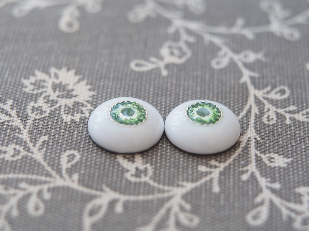 18mm/9mm グリーン系 より線ジェムタイプ 七宝グラスアイ