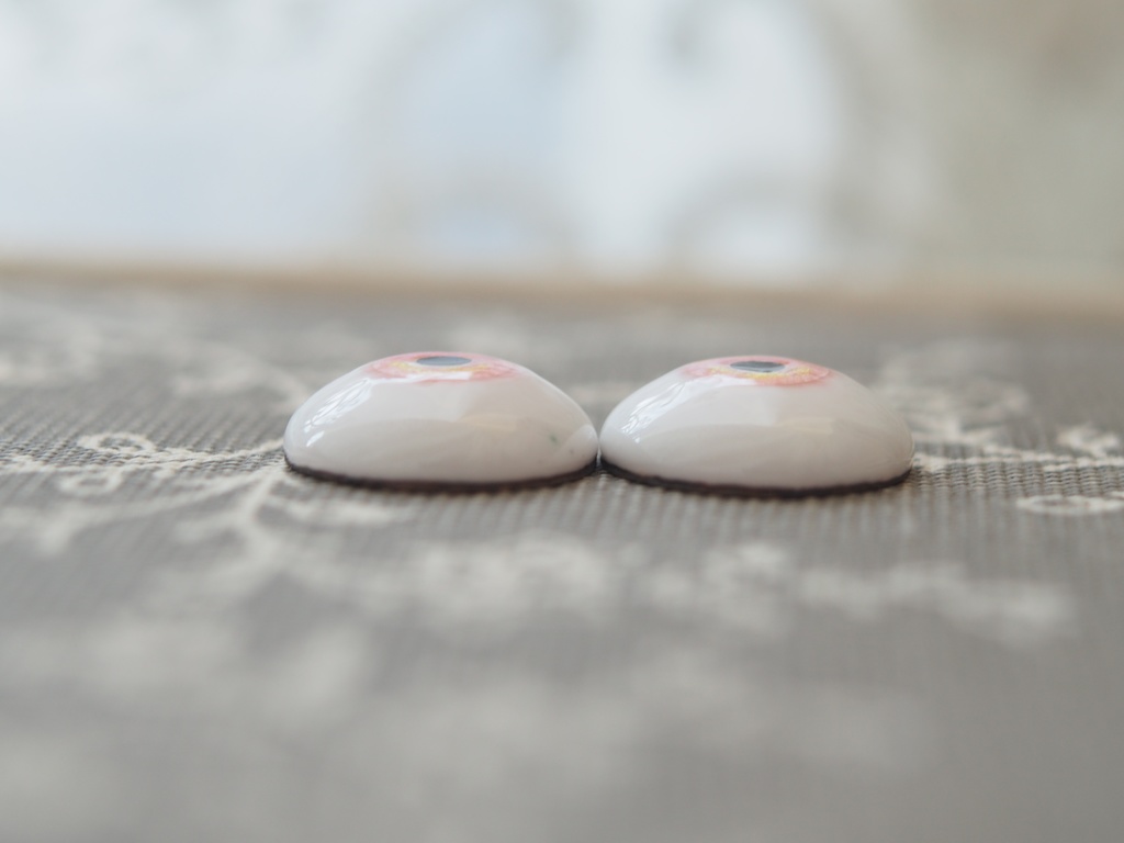 18mm/9mm ピンク×イエロー系 水彩タイプ 七宝グラスアイ