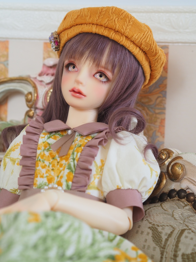 18mm/9mm ピンク×イエロー系 水彩タイプ 七宝グラスアイ