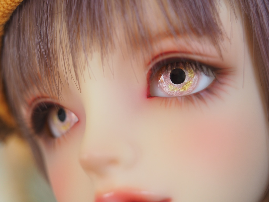 18mm/9mm ピンク×イエロー系 水彩タイプ 七宝グラスアイ