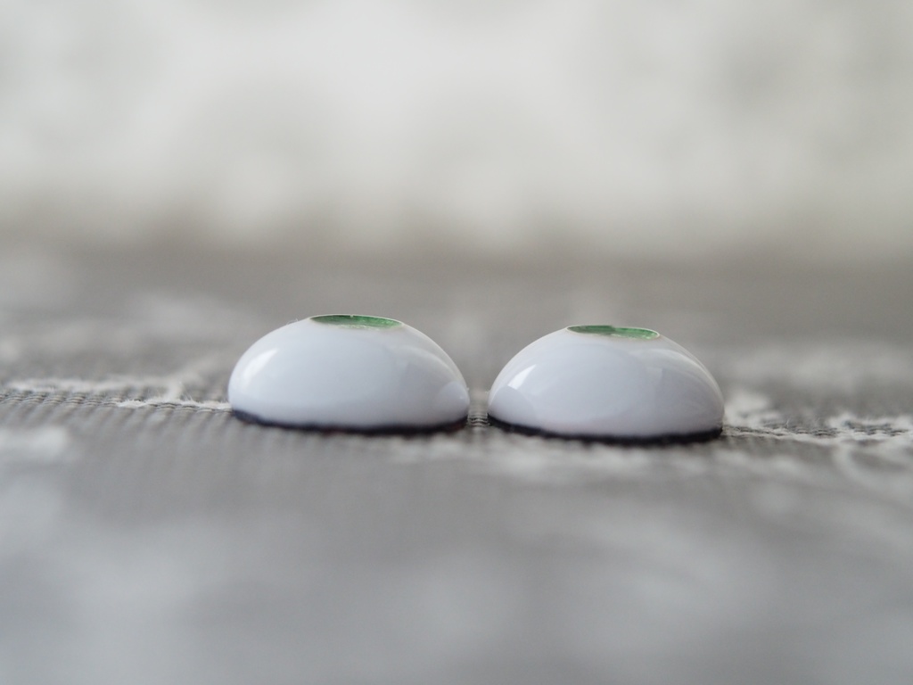 13mm/5.5mm ライトグリーン ジェムタイプ 七宝グラスアイ