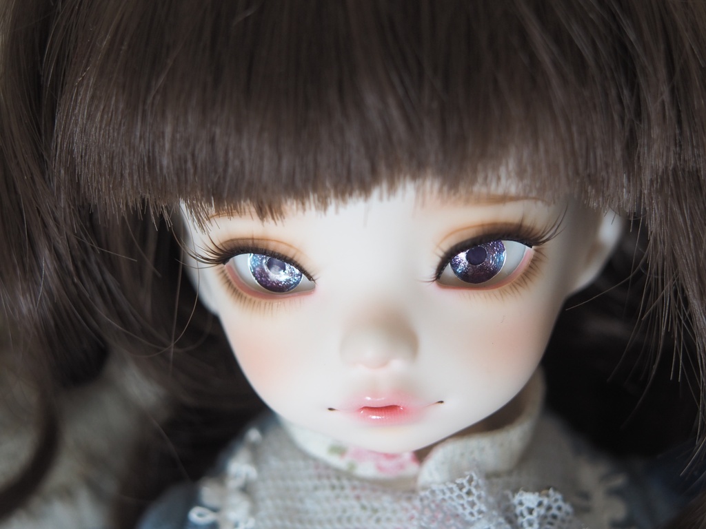 14mm/6mm 濃紫×水色 ジェムタイプ 七宝グラスアイ
