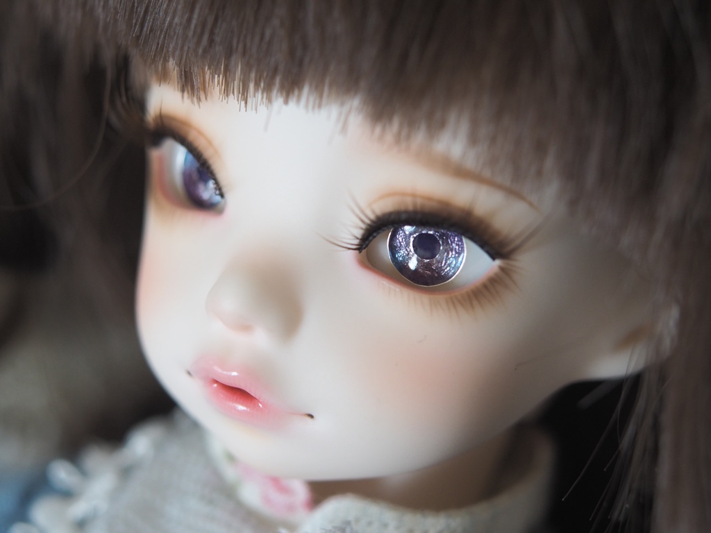 14mm/6mm 濃紫×水色 ジェムタイプ 七宝グラスアイ