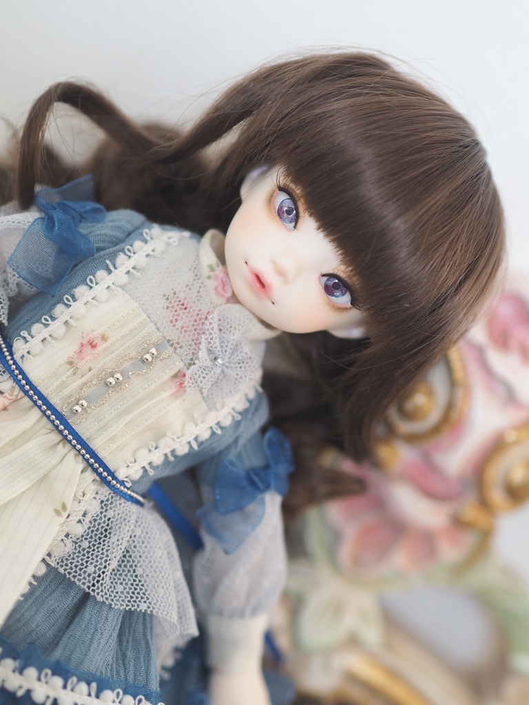 14mm/6mm 濃紫×水色 ジェムタイプ 七宝グラスアイ