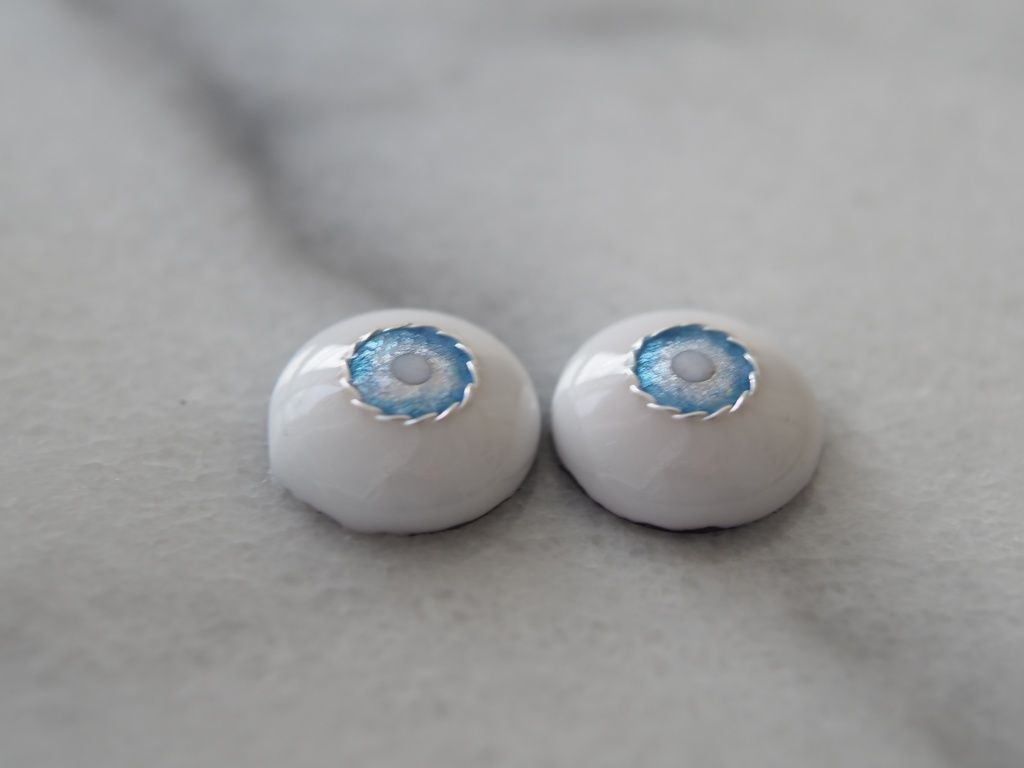 14mm/7mm ネモフィラブルー より線ジェムタイプ 七宝グラスアイ