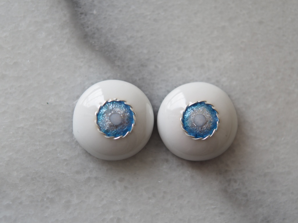 14mm/7mm ネモフィラブルー より線ジェムタイプ 七宝グラスアイ