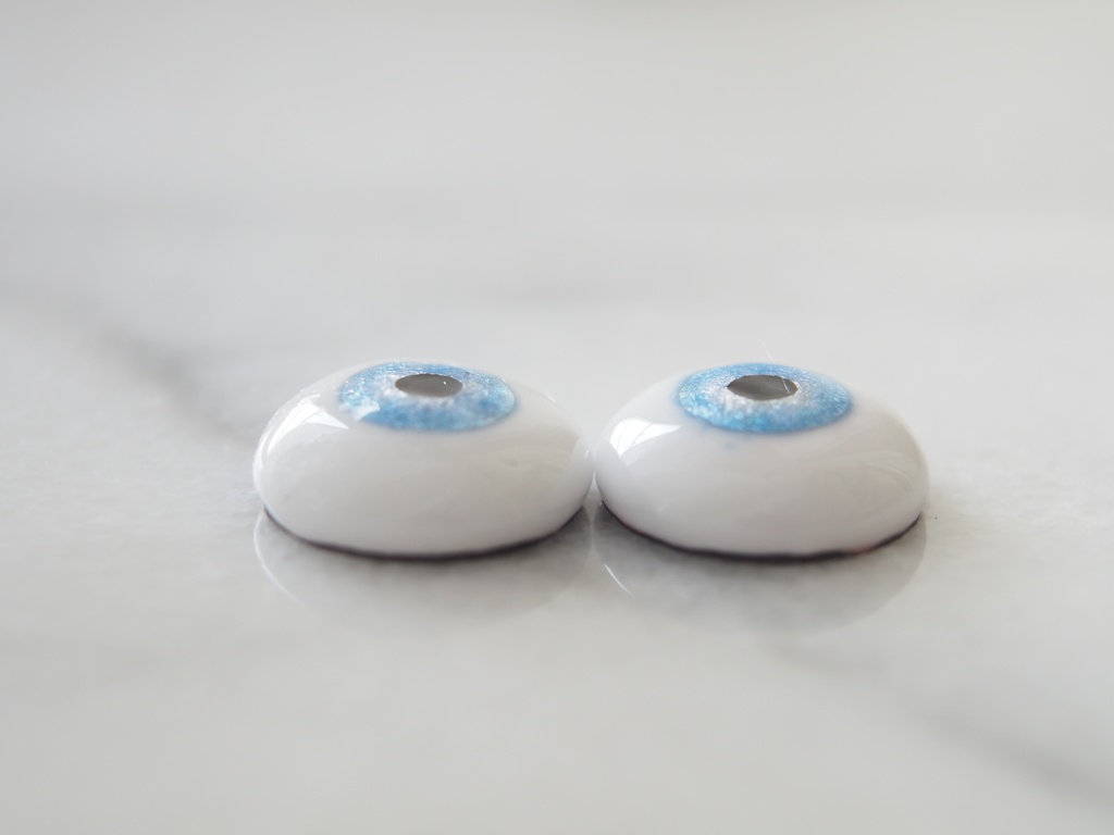 16mm/9mm ネモフィラブルー 水彩タイプ 七宝グラスアイ