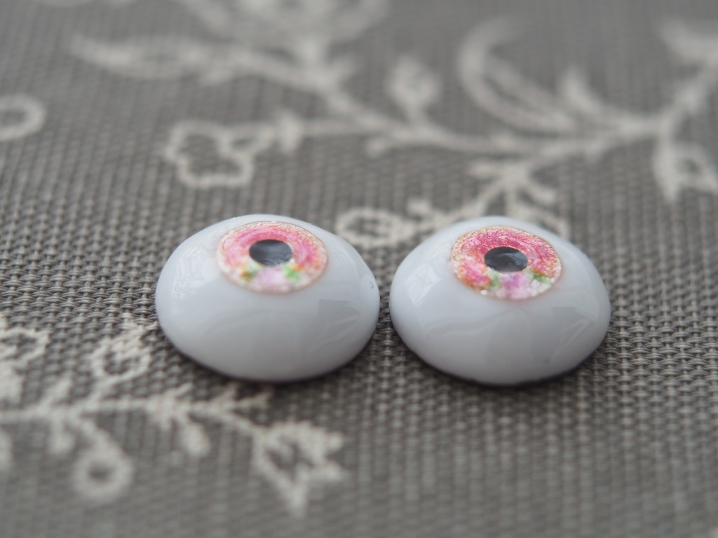 16mm/8.5mm 八重桜 水彩タイプ 七宝グラスアイ