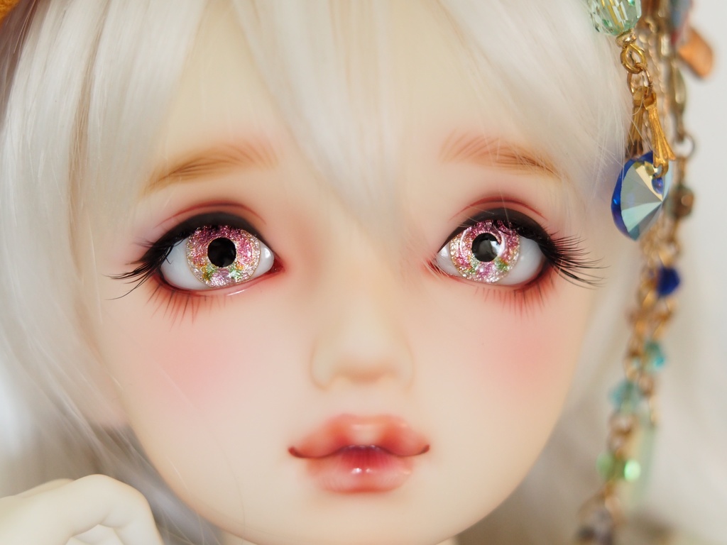 16mm/8.5mm 八重桜 水彩タイプ 七宝グラスアイ