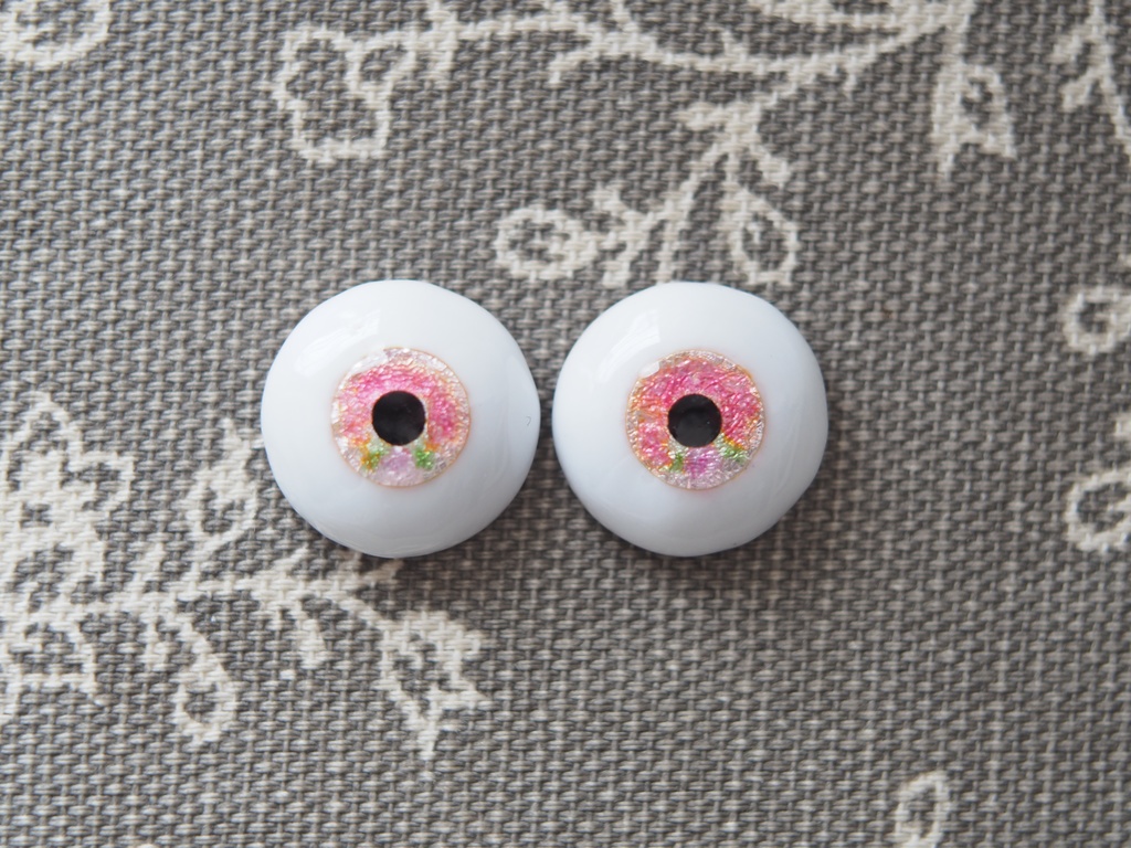 16mm/8.5mm 八重桜 水彩タイプ 七宝グラスアイ