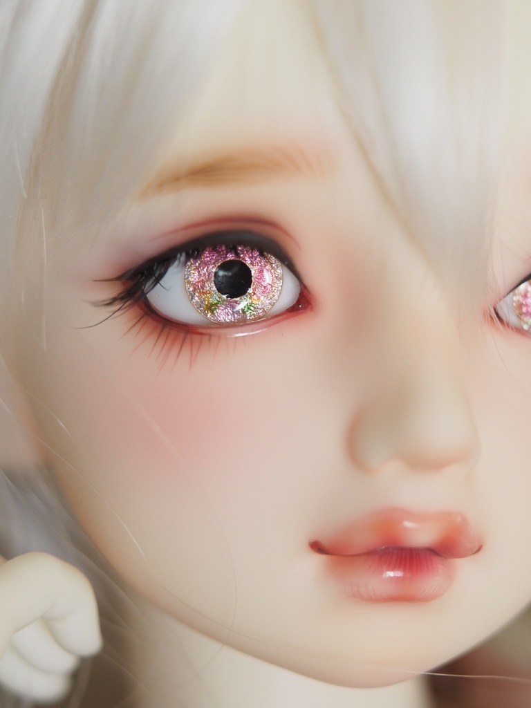 16mm/8.5mm 八重桜 水彩タイプ 七宝グラスアイ