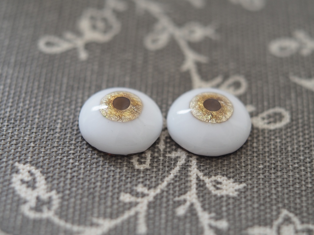 16mm/8.5mm 金茶系 水彩タイプ 七宝グラスアイ