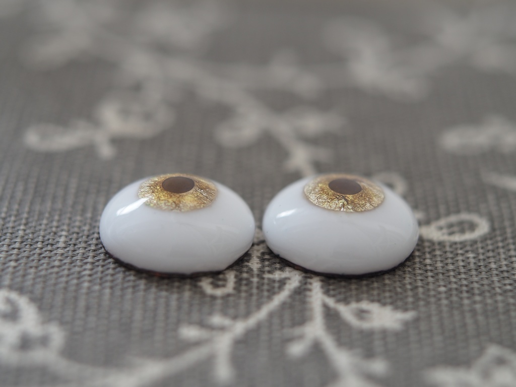 16mm/8.5mm 金茶系 水彩タイプ 七宝グラスアイ