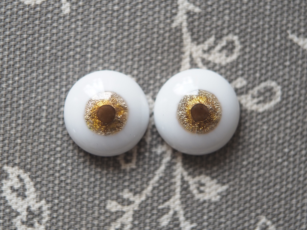 16mm/8.5mm 金茶系 水彩タイプ 七宝グラスアイ