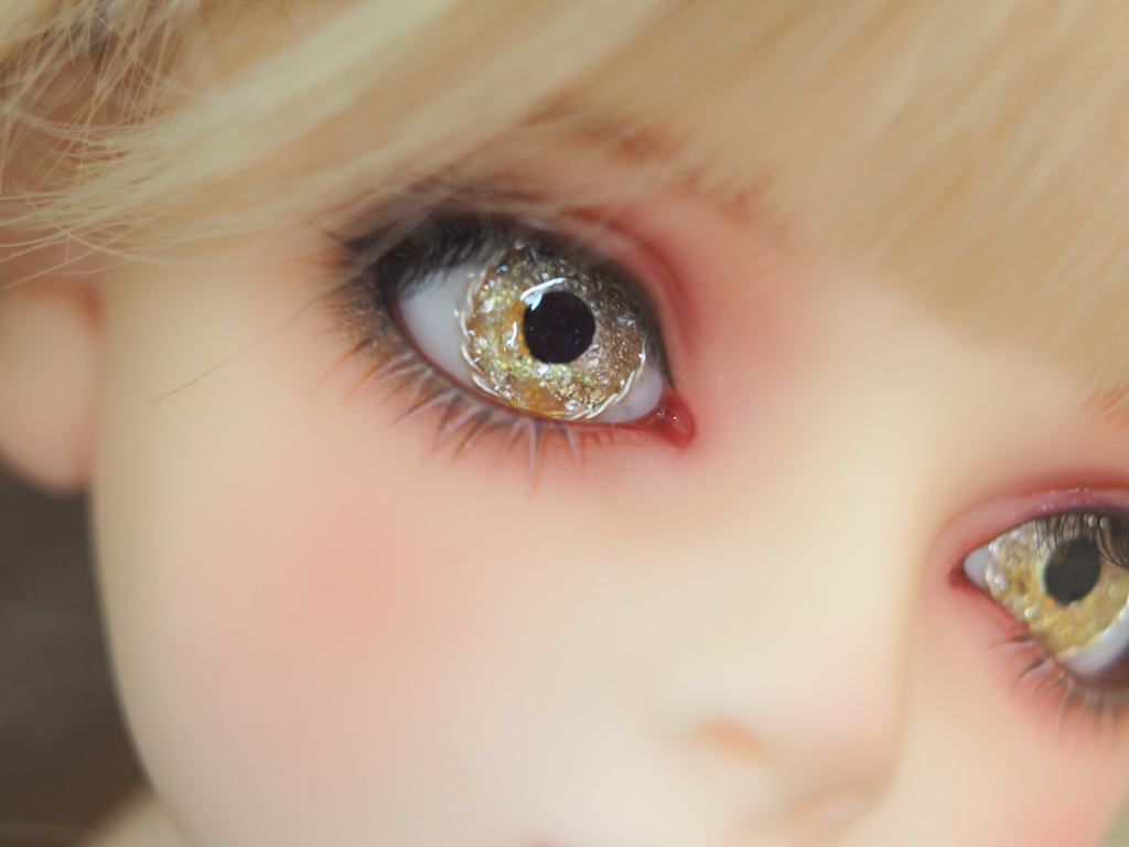 16mm/9mm ベージュ×ゴールド+金箔 より線ジェムタイプ 七宝グラスアイ