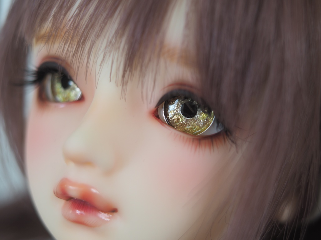 19mm/10.5mm ブラウン×ゴールド+金箔 ジェムタイプ 七宝グラスアイ