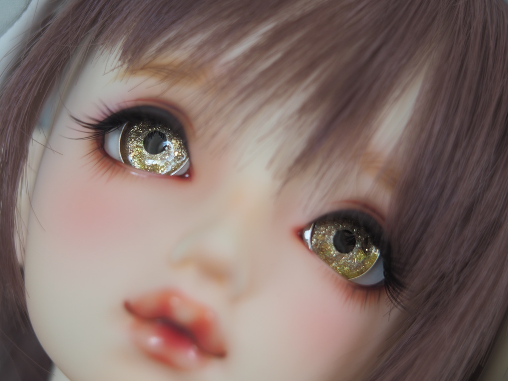 19mm/10.5mm ブラウン×ゴールド+金箔 ジェムタイプ 七宝グラスアイ