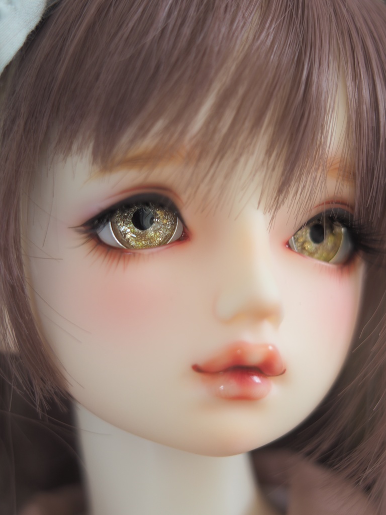 19mm/10.5mm ブラウン×ゴールド+金箔 ジェムタイプ 七宝グラスアイ