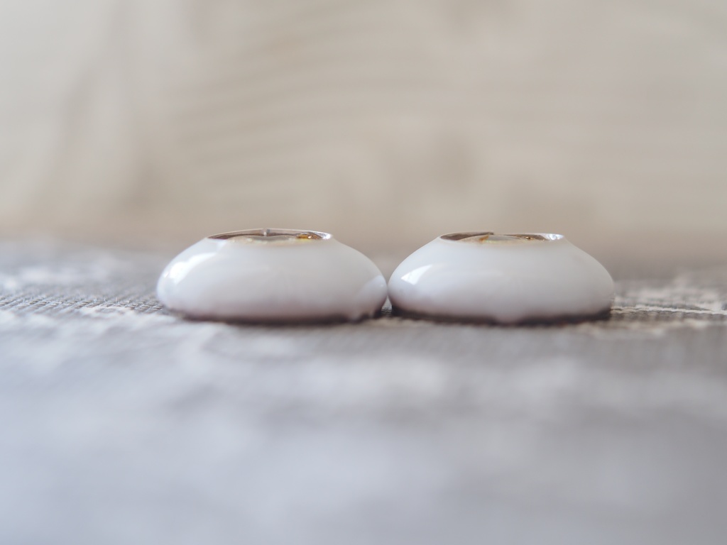 19mm/10.5mm ブラウン×ゴールド+金箔 ジェムタイプ 七宝グラスアイ