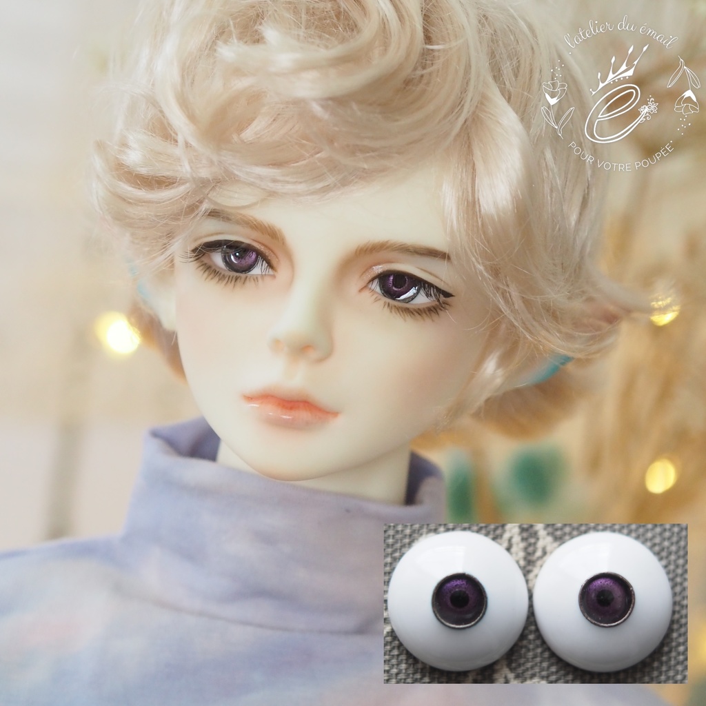 18mm/7mm 小虹彩紫カッパータイプ 七宝グラスアイ