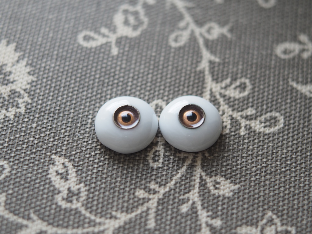 14mm/6mm 茶色カッパータイプ 七宝グラスアイ