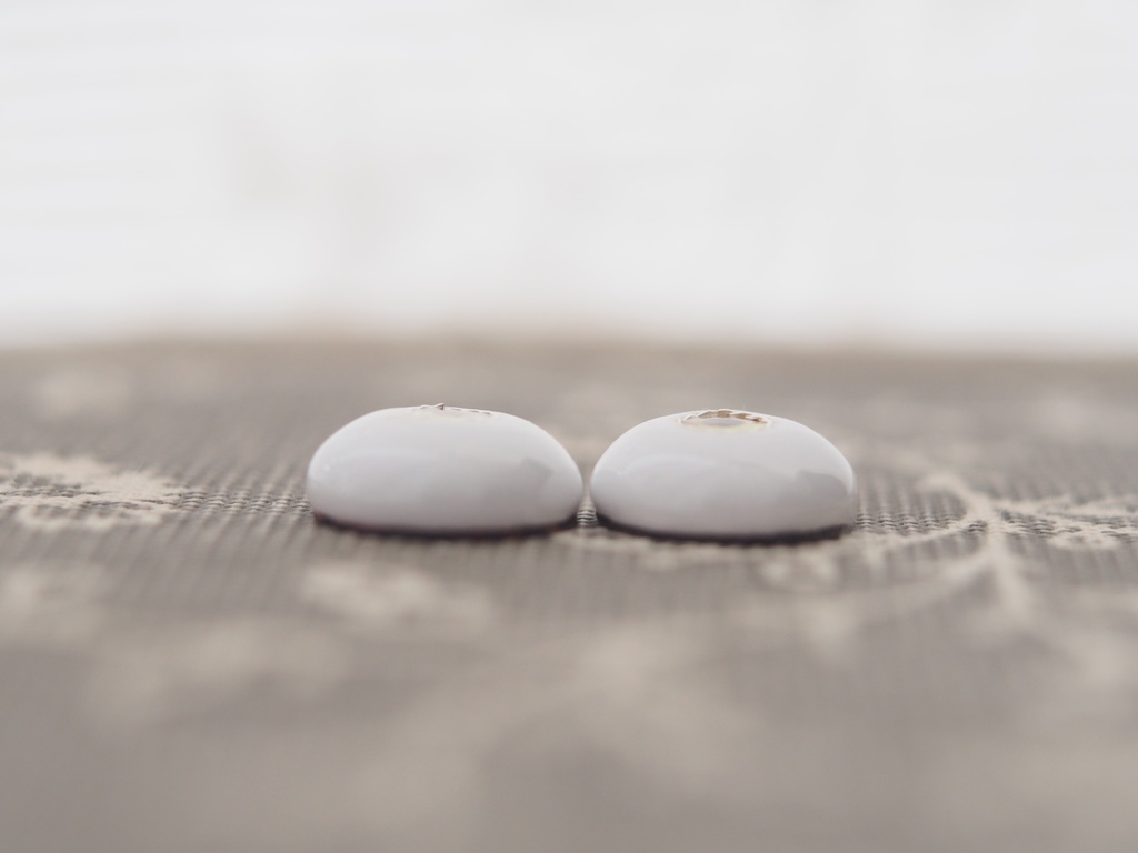 13mm/5mm 小虹彩ベージュ×イエローより線ジェムタイプ 七宝グラスアイ