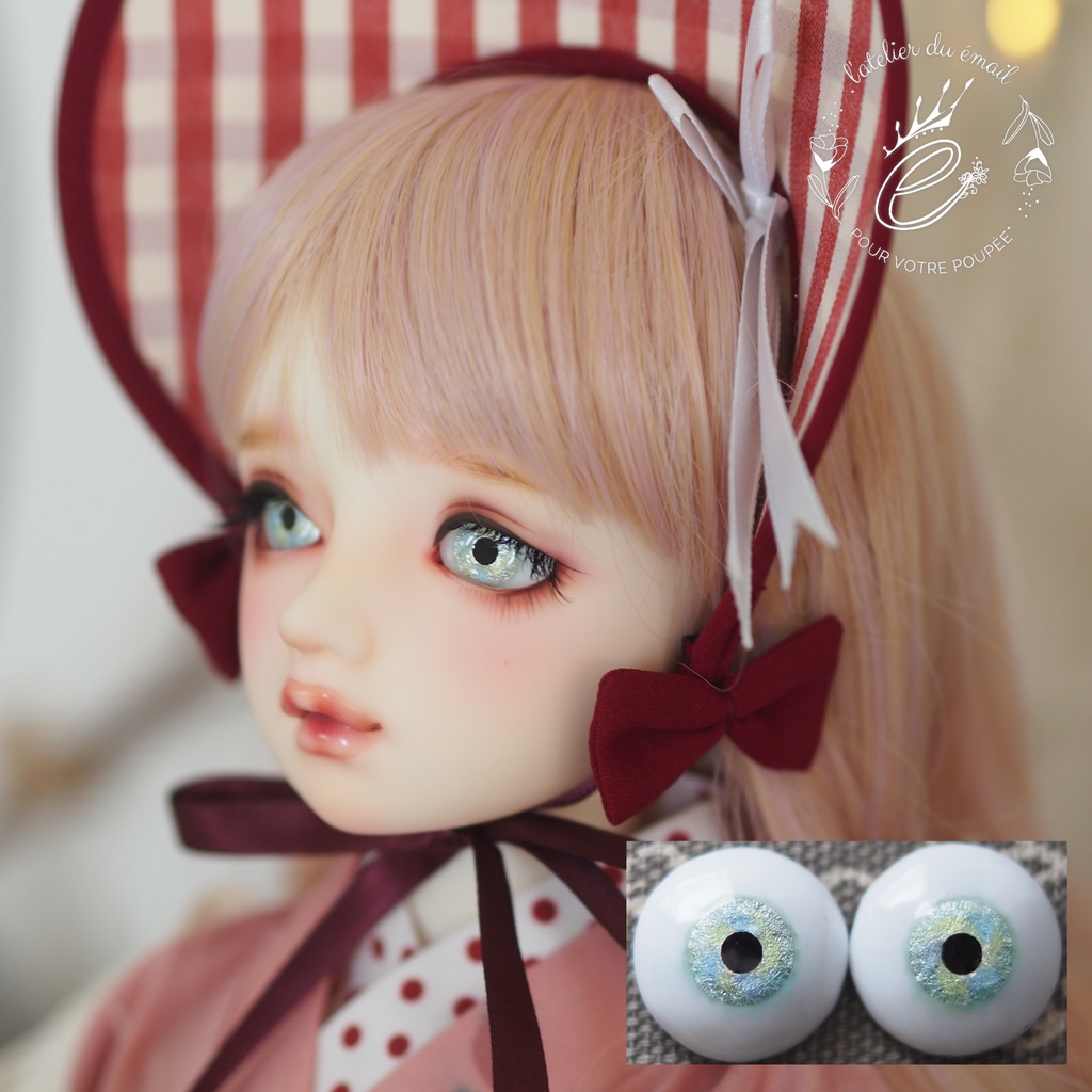 16.5mm/9mm マスカットグリーン 水彩タイプ 七宝グラスアイ