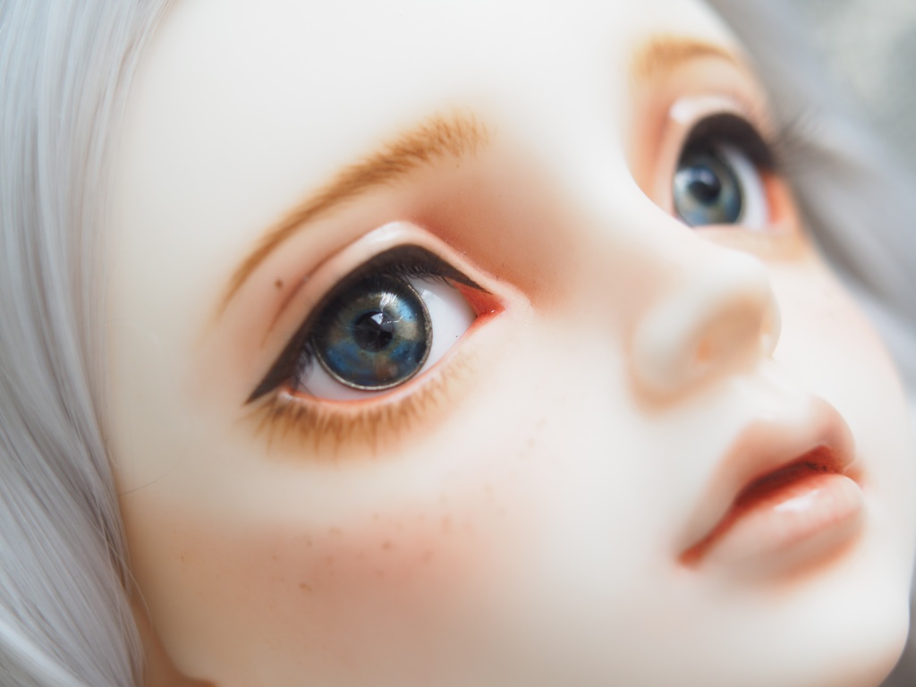 15.5mm/8mm ベージュ×ブルー系カッパータイプ 七宝グラスアイ