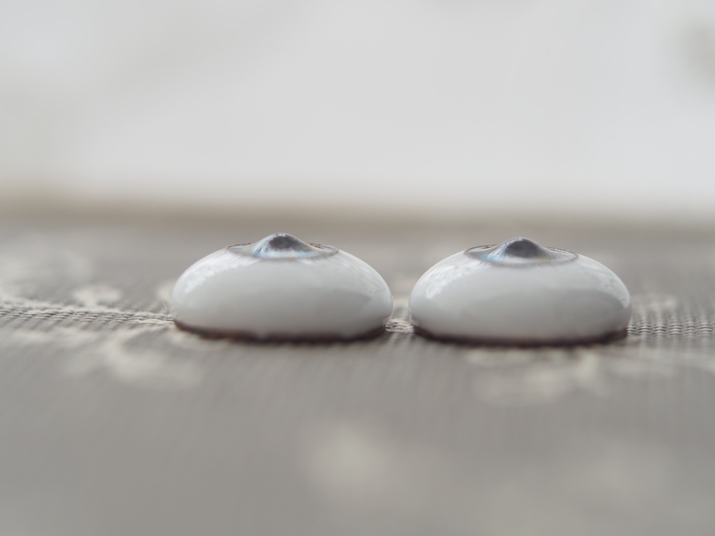 15.5mm/8mm ベージュ×ブルー系カッパータイプ 七宝グラスアイ