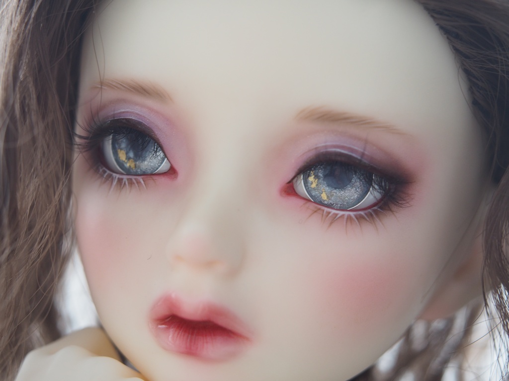 18mm/10.5mm グレーグラデーション+金箔 ジェムタイプ 七宝グラスアイ