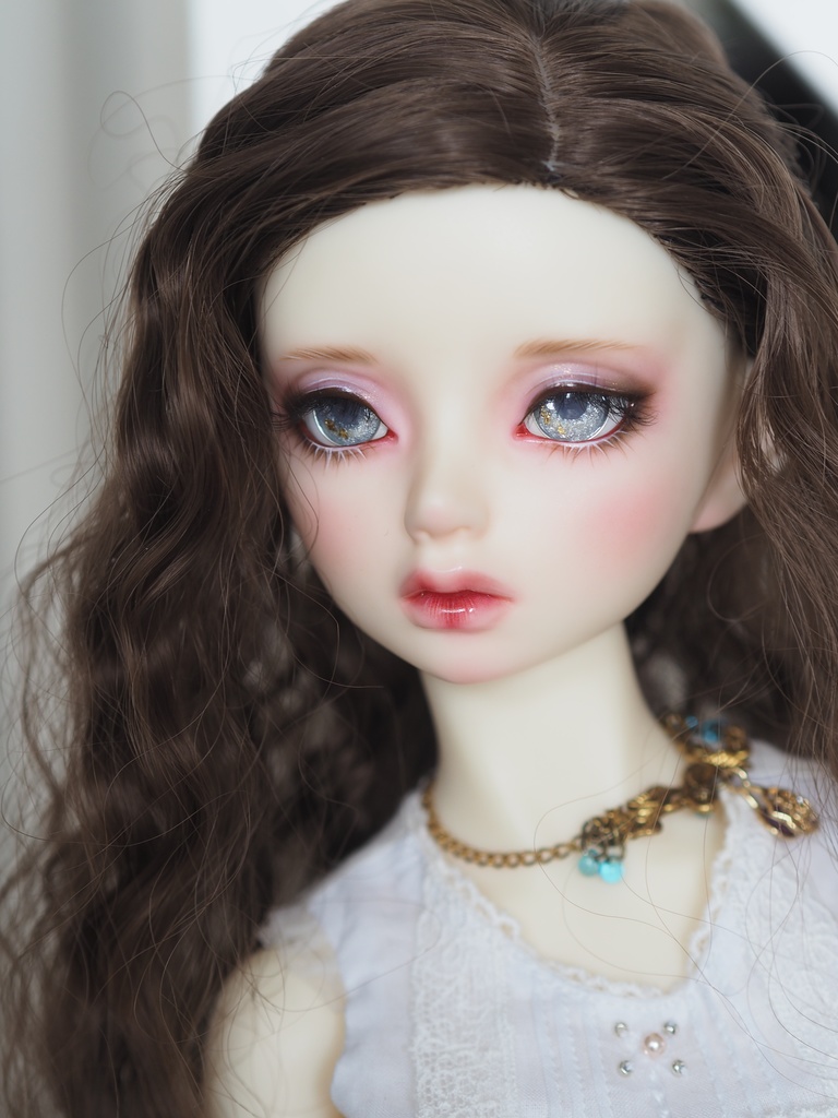 18mm/10.5mm グレーグラデーション+金箔 ジェムタイプ 七宝グラスアイ