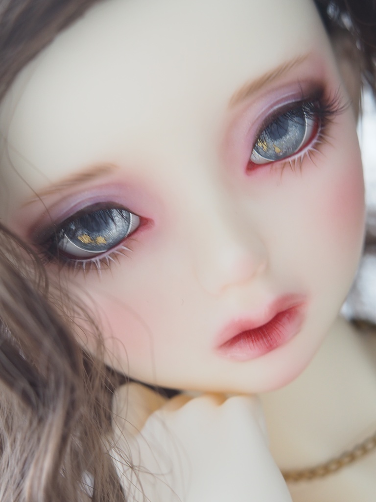 18mm/10.5mm グレーグラデーション+金箔 ジェムタイプ 七宝グラスアイ